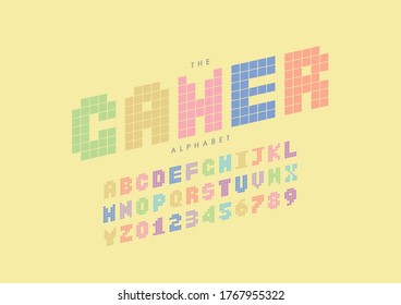 Vector of stylized modern font and alphabet