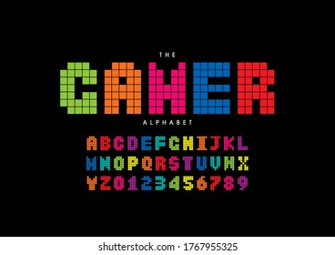 Vector of stylized modern font and alphabet