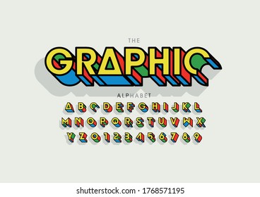 Vector of stylized modern font and alphabet