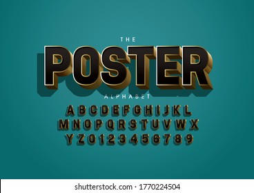 Vector of stylized modern font and alphabet