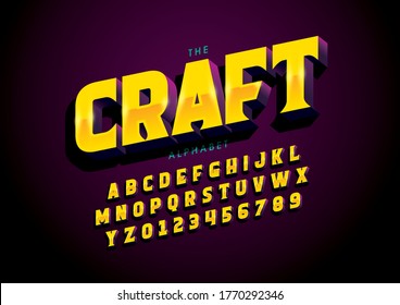 Vector of stylized modern font and alphabet