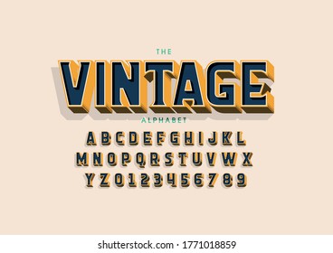 Vector of stylized modern font and alphabet