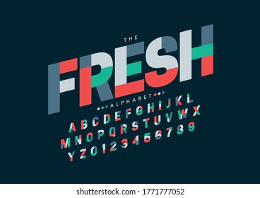 Vector of stylized modern font and alphabet