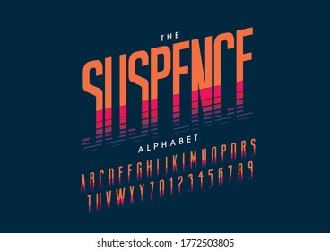 Vector of stylized modern font and alphabet