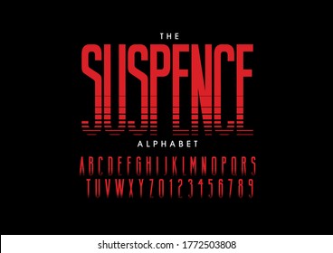 Vector of stylized modern font and alphabet