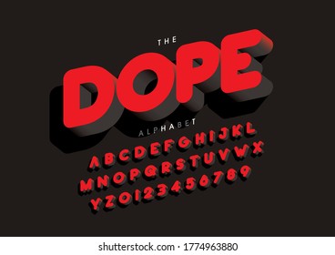 Vector of stylized modern font and alphabet