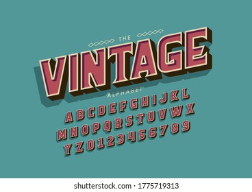 Vector of stylized modern font and alphabet