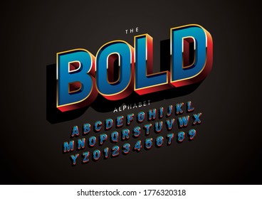 Vector of stylized modern font and alphabet