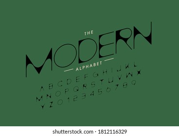 Vector of stylized modern font alphabet