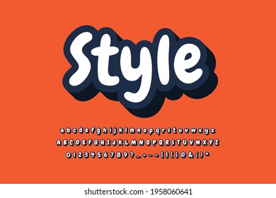 Vector of stylized modern font and alphabet