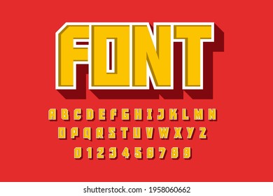 Vector of stylized modern font and alphabet