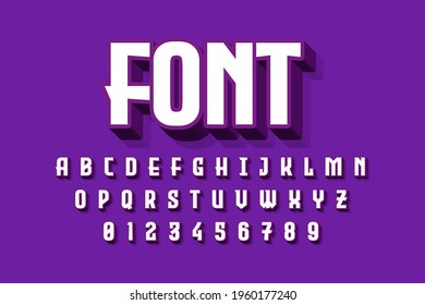 Vector of stylized modern font and alphabet