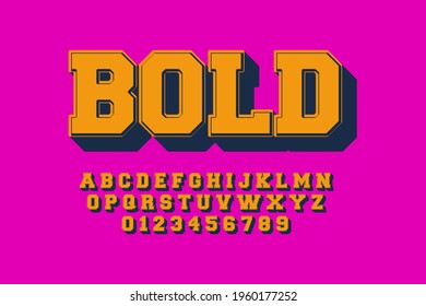 Vector of stylized modern font and alphabet