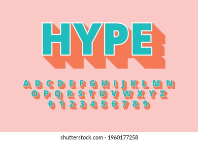 Vector of stylized modern font and alphabet