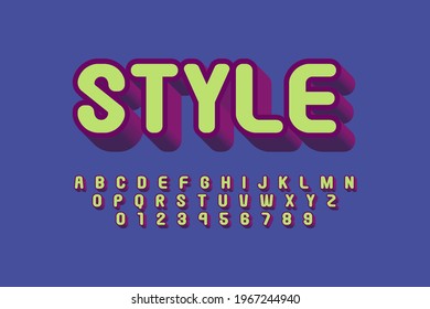 Vector of stylized modern font and alphabet