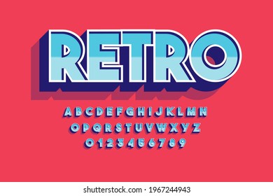 Vector of stylized modern font and alphabet