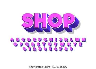 Vector of stylized modern font and alphabet