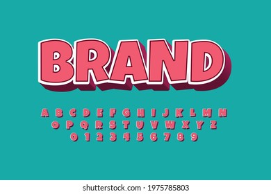 Vector of stylized modern font and alphabet