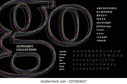 Vector of stylized modern font and alphabet. Abstract typography poster. Vintage modern minimal fashion design.