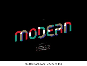 Vector de letra y alfabeto modernos estilizados