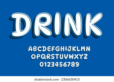 Vector of stylized modern font and alphabet