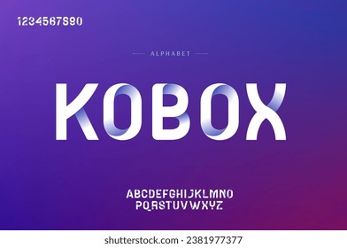 Vector of stylized modern font and alphabet. 3D vector font