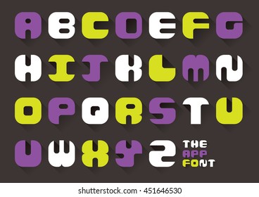 Vector of stylized modern font and alphabet