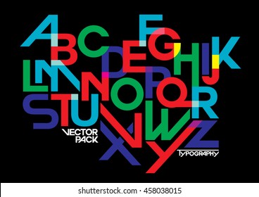 Vector Of Stylized Modern Font And Alphabet