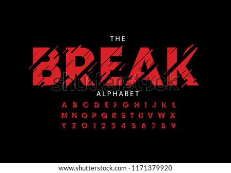 Vector of stylized modern font and alphabet