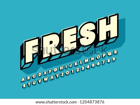 Vector of stylized modern font and alphabet