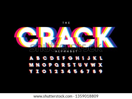 Vector of stylized modern font and alphabet