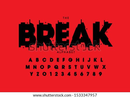 Vector of stylized modern font and alphabet