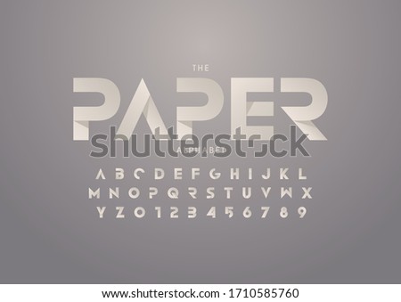 Vector of stylized modern font and alphabet