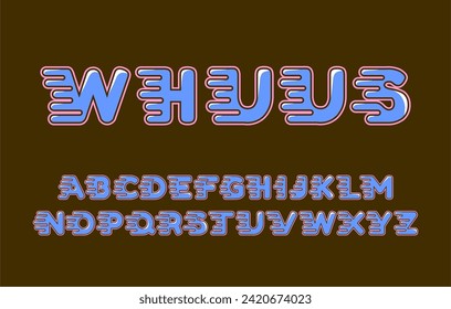 Vector of stylized modern font, uppercase and lowercase letters