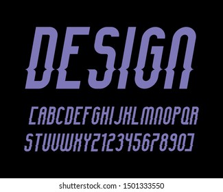 vector of stylized modern italics font and alphabet
