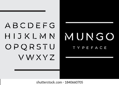 Vector of stylized modern Sans Serif font and alphabet.for greeting cards, branding materials, business cards, quotes, posters, websites