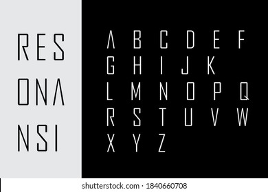 Vector of stylized modern Sans Serif font and alphabet.for greeting cards, branding materials, business cards, quotes, posters, websites