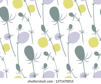 vector stylized modern seamless floral pattern