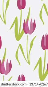 vector stylized modern seamless floral pattern