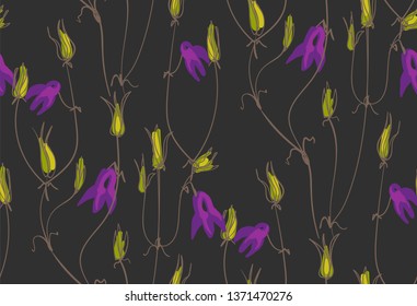 vector stylized modern seamless floral pattern
