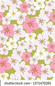 vector stylized modern seamless floral pattern