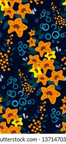 vector stylized modern seamless floral pattern