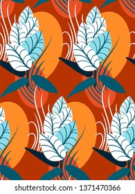 vector stylized modern seamless floral pattern