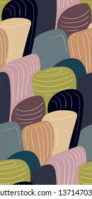 vector stylized modern seamless floral pattern