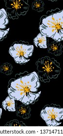 vector stylized modern seamless floral pattern