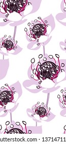 vector stylized modern seamless floral pattern