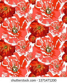vector stylized modern seamless floral pattern