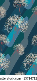 vector stylized modern seamless floral pattern