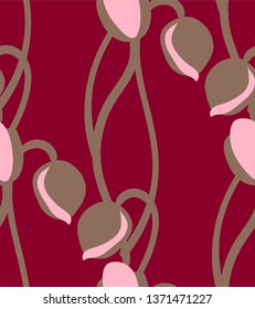 vector stylized modern seamless floral pattern