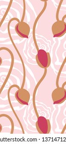 vector stylized modern seamless floral pattern